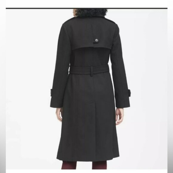 ITALIAN MELTON LONG TRENCH COAT - Picture 3 of 15